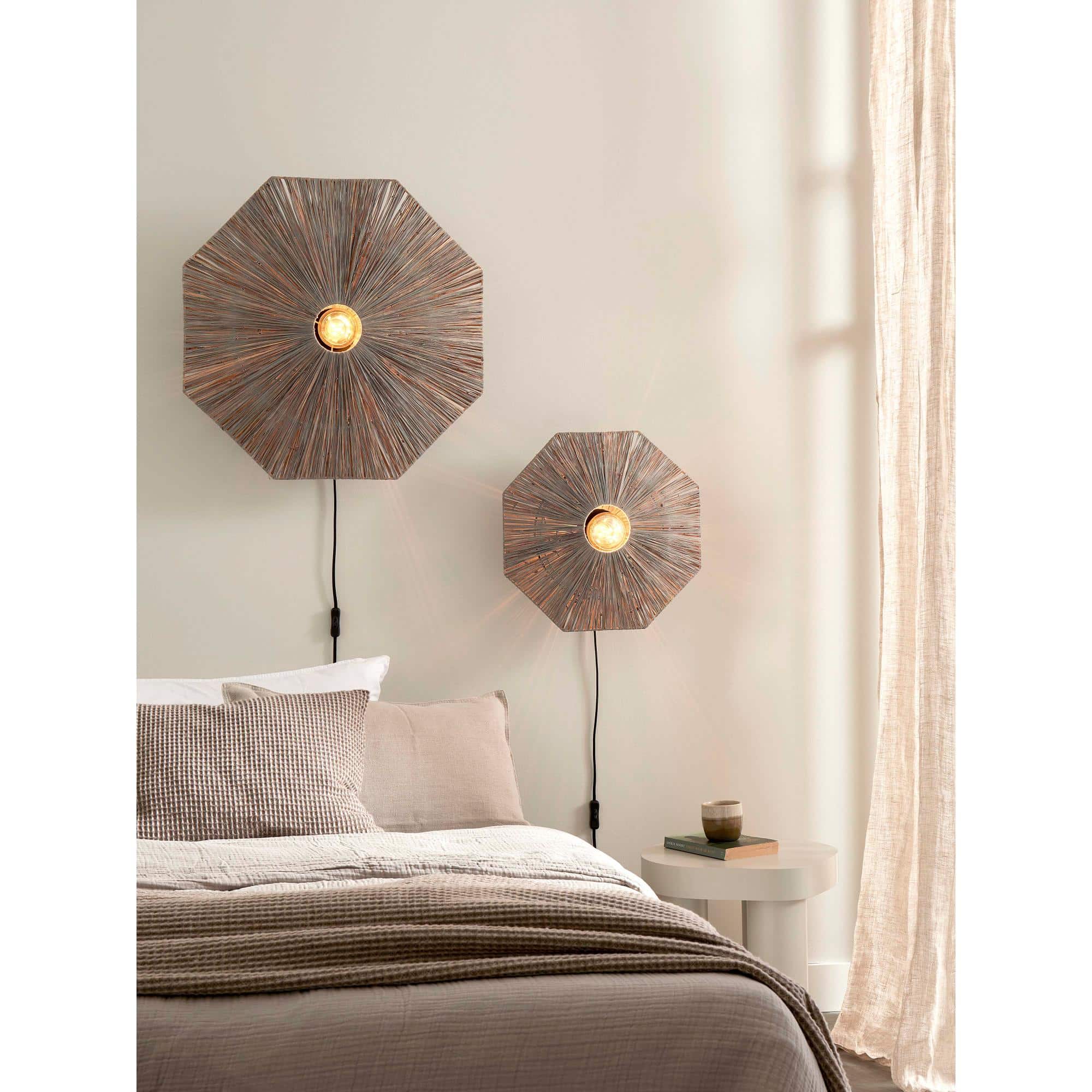 GOOD&MOJO Wandlamp Panama - Donker grijs - 65x7x65cm