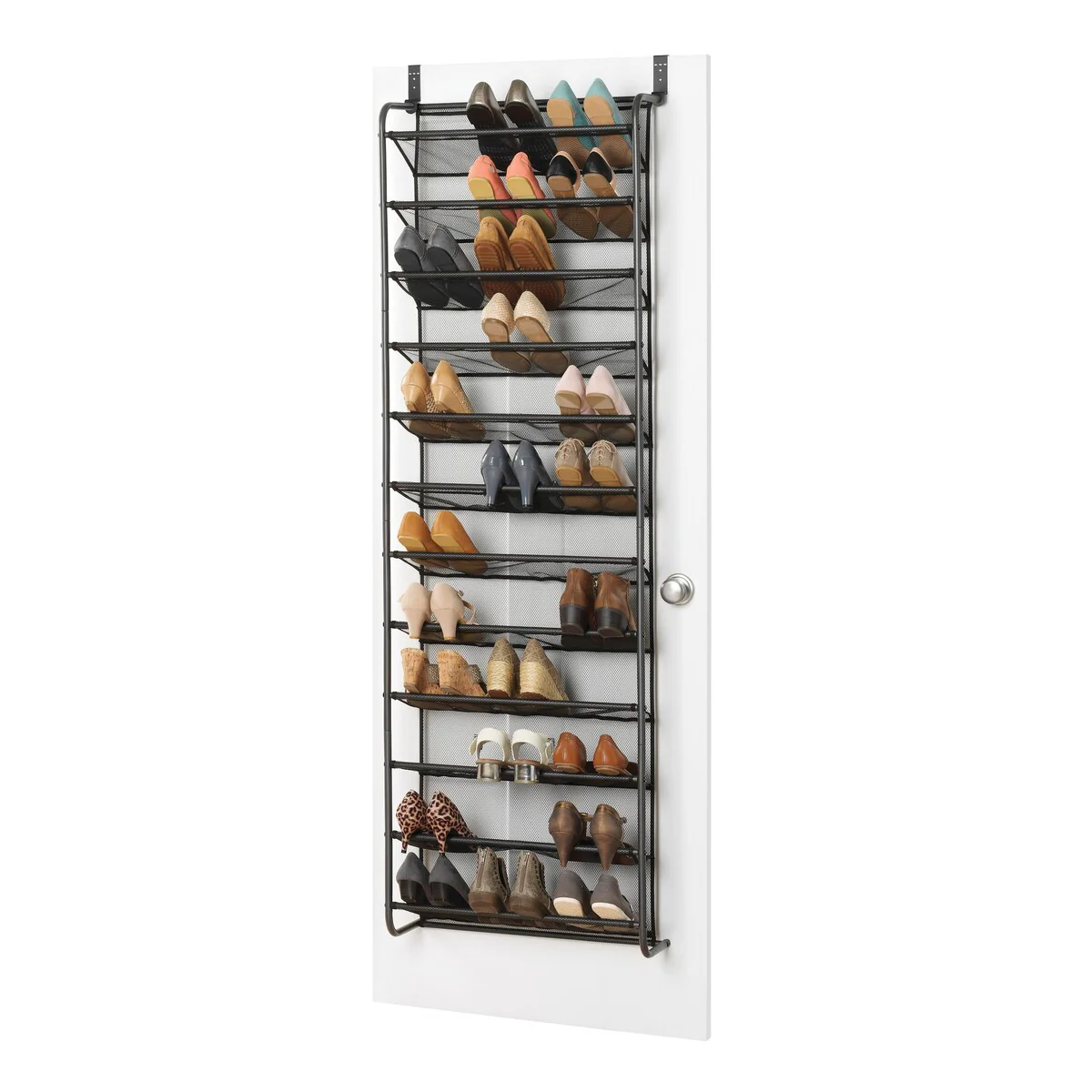 Whitmor 36 Pair Over-the-Door Shoe Rack - Grey