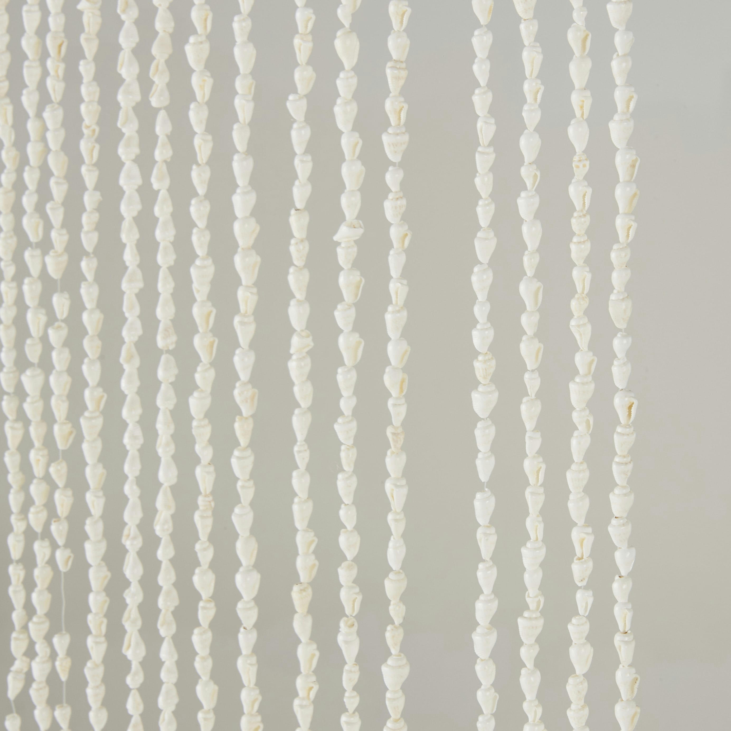 AMAEL - Rideau de porte en coquillages beiges et blancs 90x208