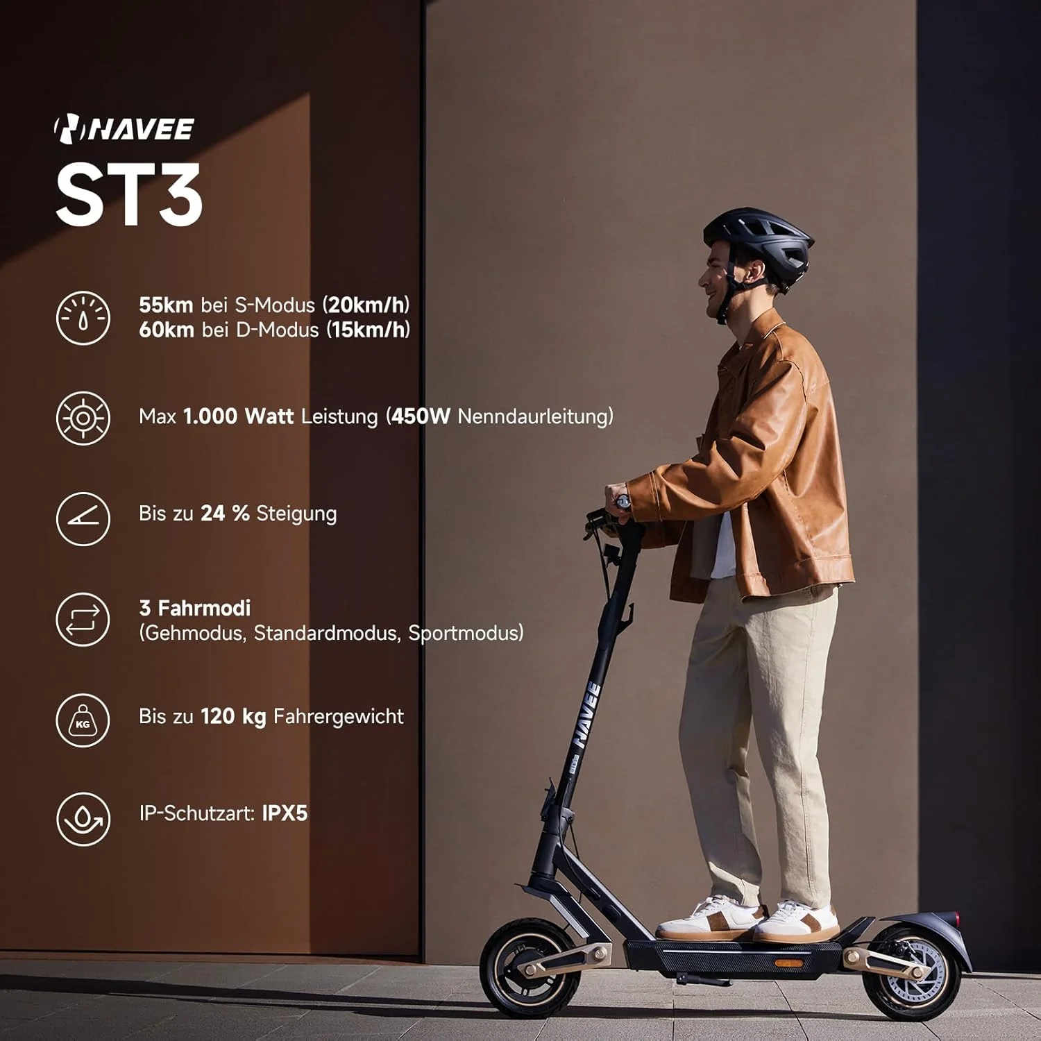 NAVEE ST3 Electric Scooter｜Damping Arm™ Suspension｜37.3miles Eco-range｜1000W