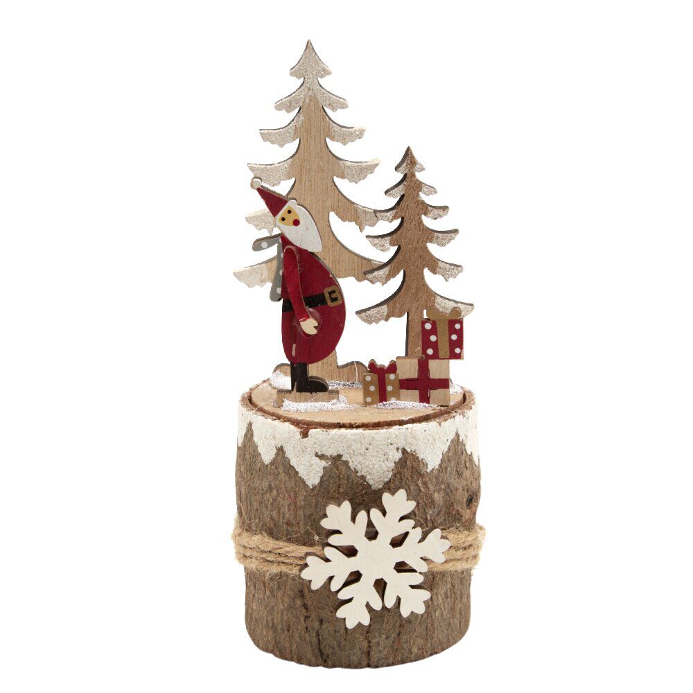Décoration de No&euml;l rondin à poser (2 modèles)