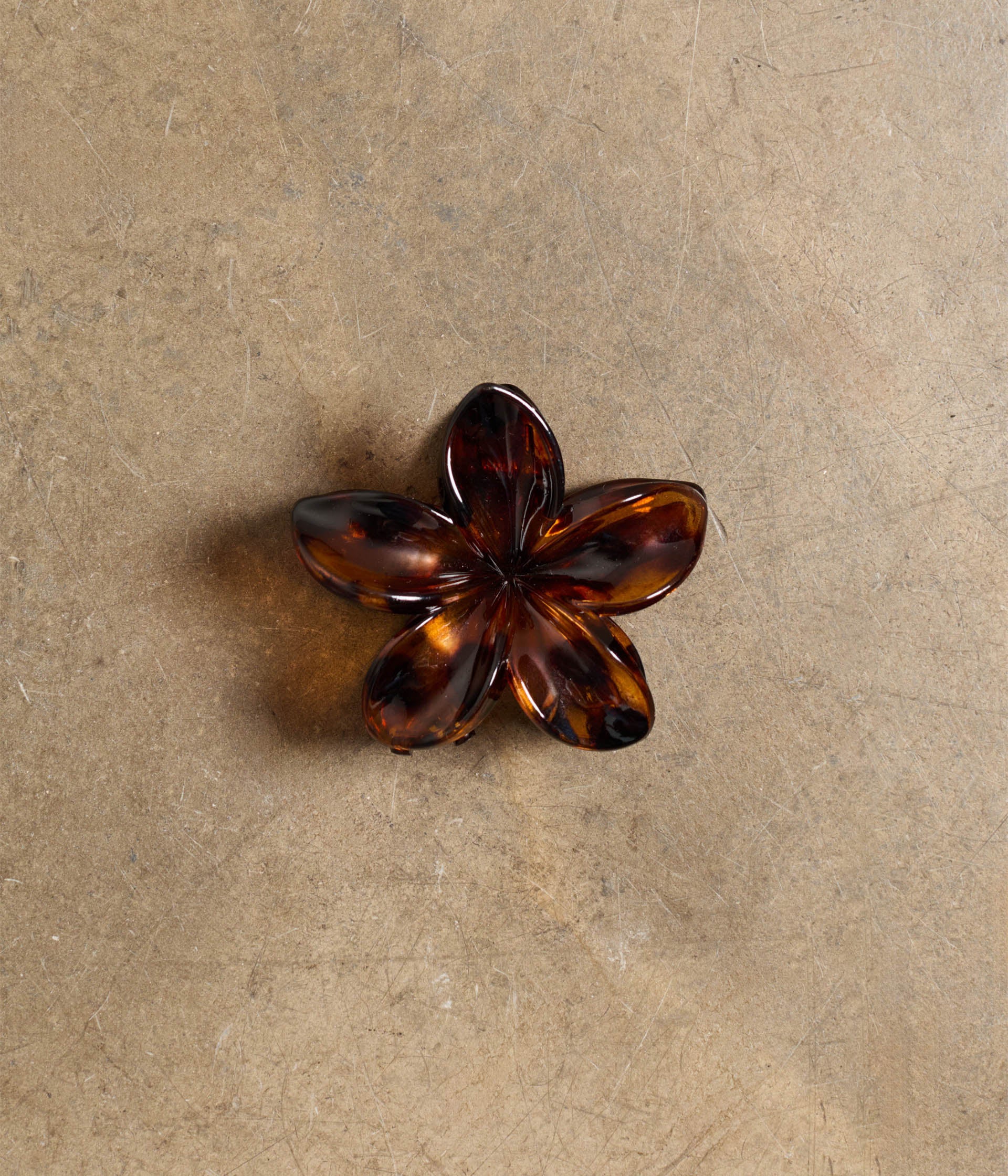 Barrette fleur marron Vahina