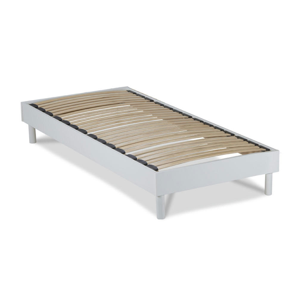 PURE - Sommier à lattes en kit bois couleur blanche 90x190