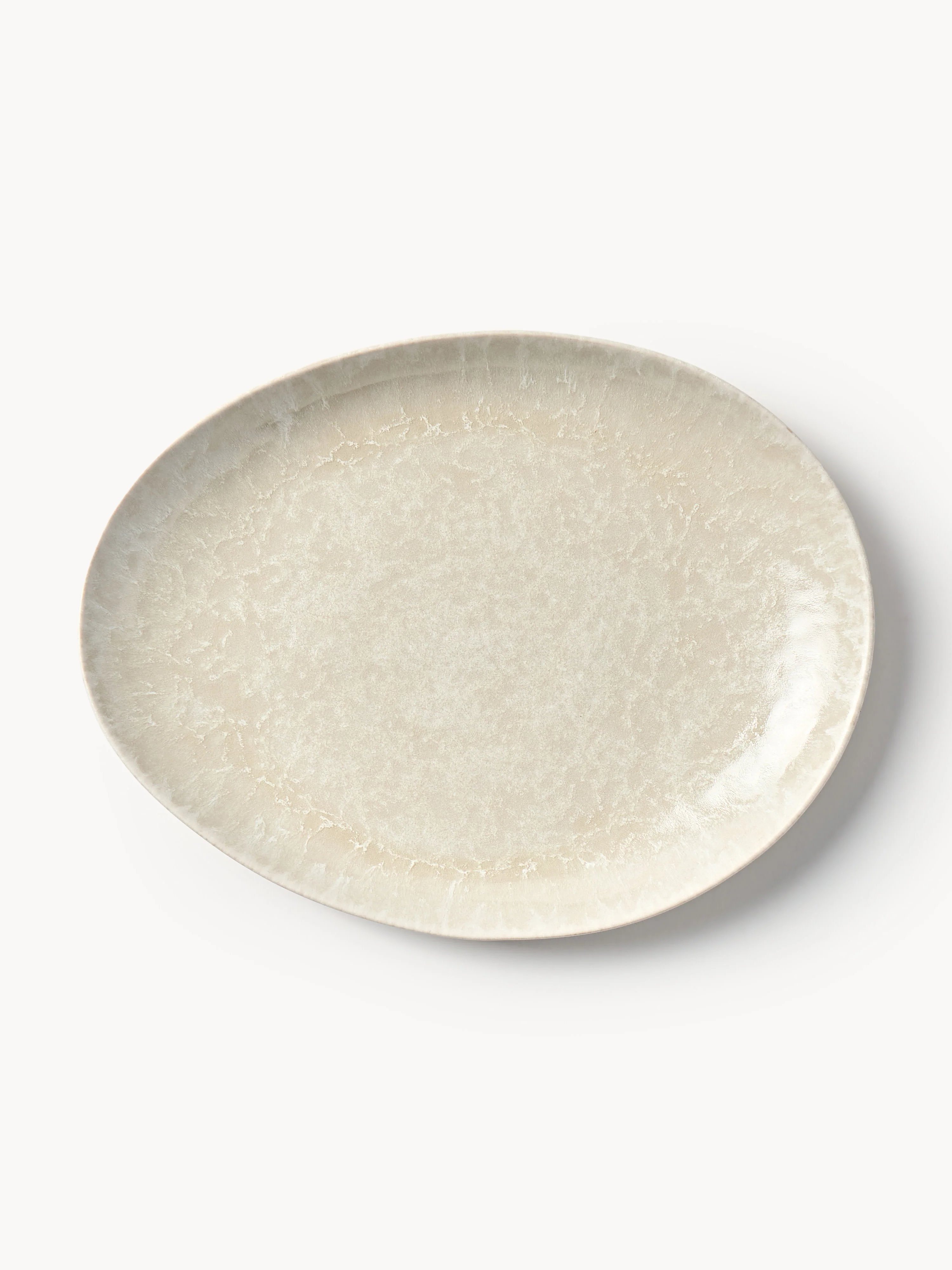 Handgemachte Speiseteller Macey in organischer Form, 4er-Set