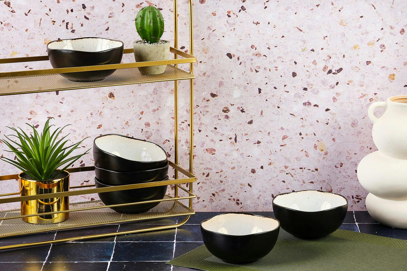 REACTIV - Lot de 6 petits bols en grès blanc D12