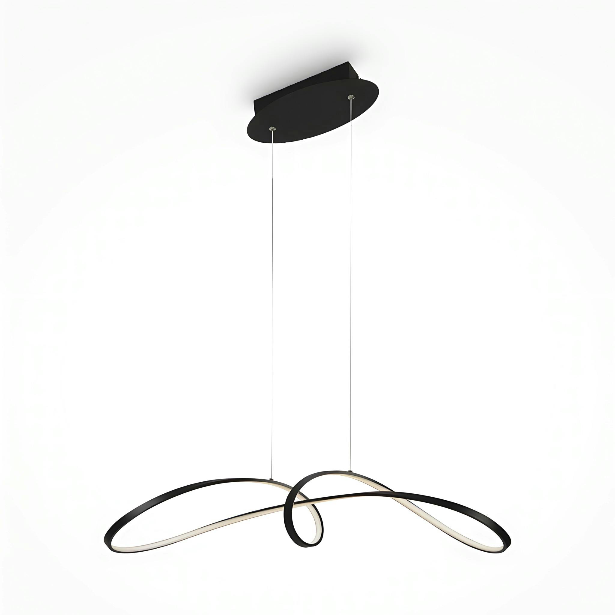 Suspension design LED avec boucle noire stylisée AVA