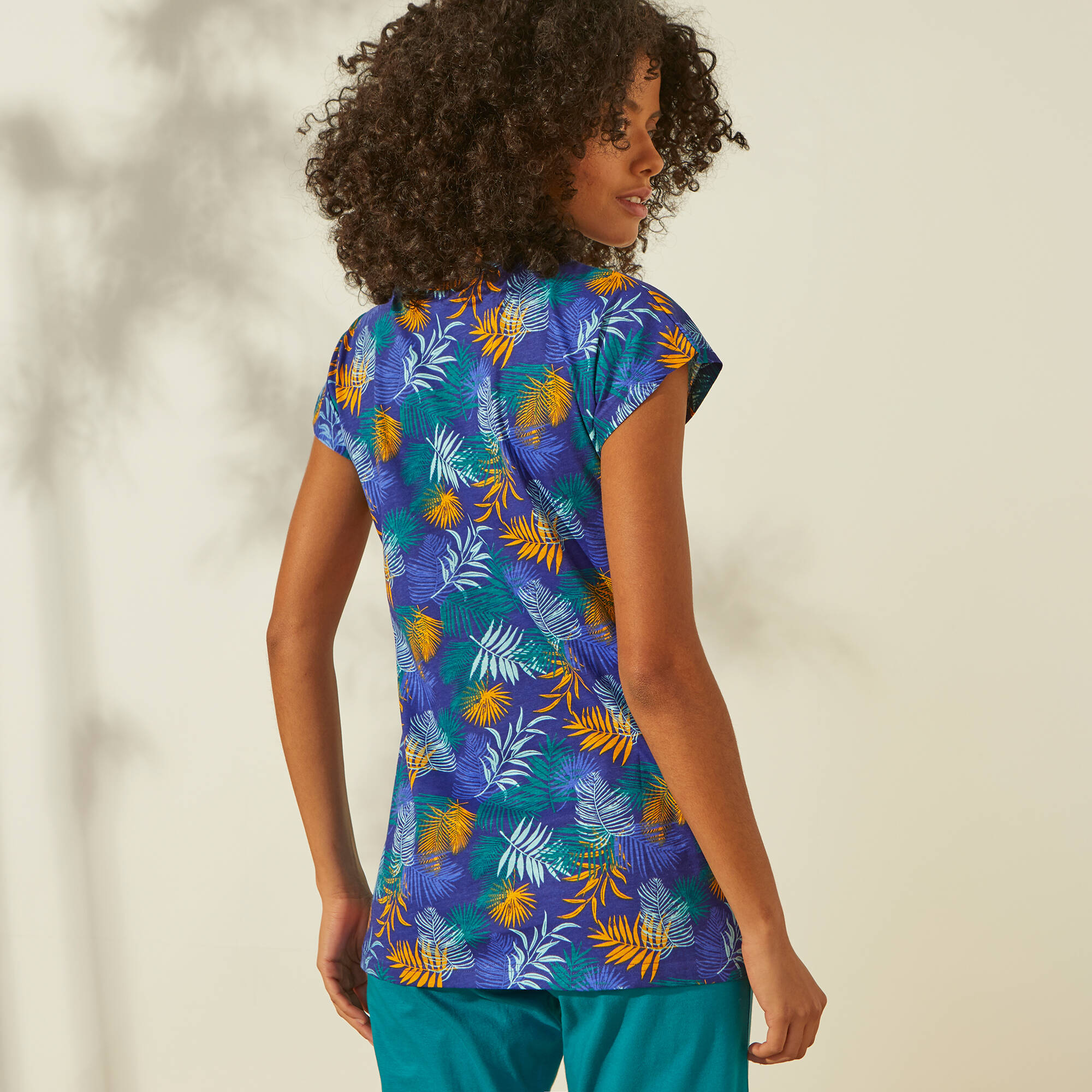 T-shirt de pyjama en coton manches courtes - imprimé tropical