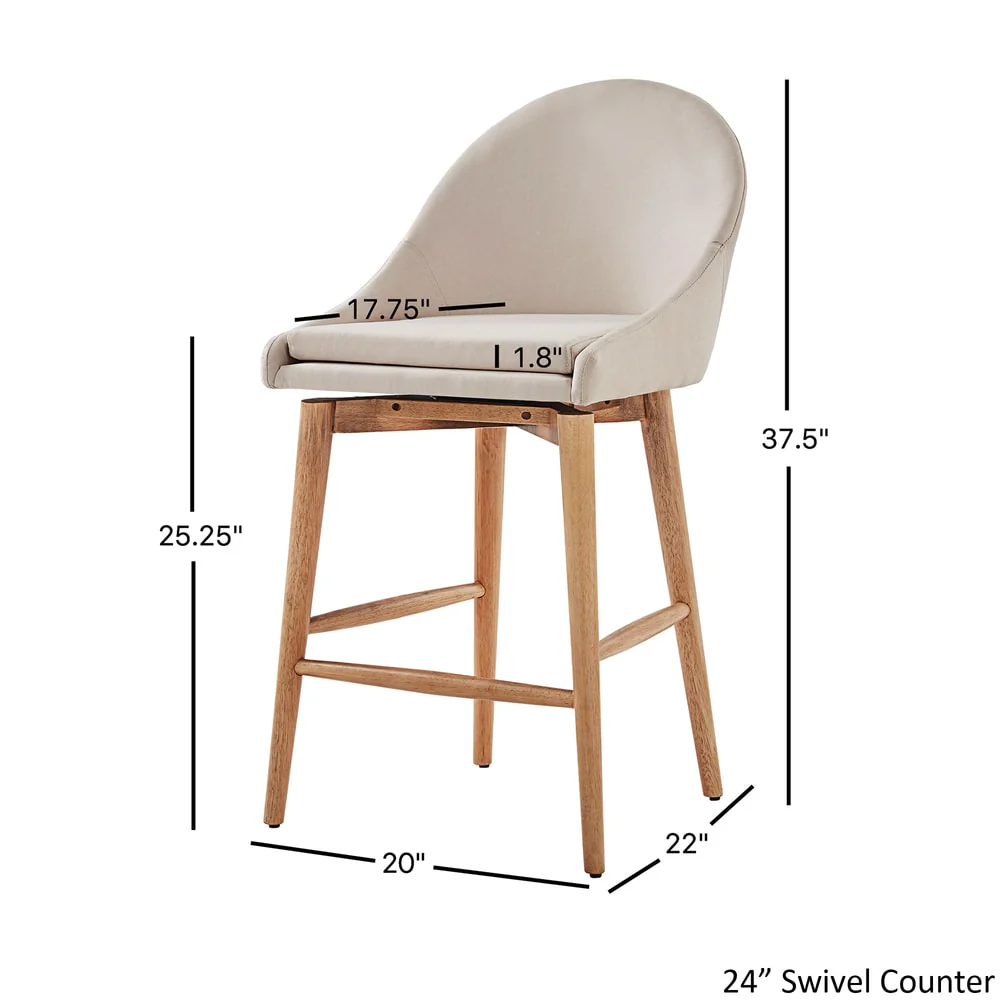 Natoma Natural Mid-Century Wood Stools (Set of 2) iNSPIRE Q Modern