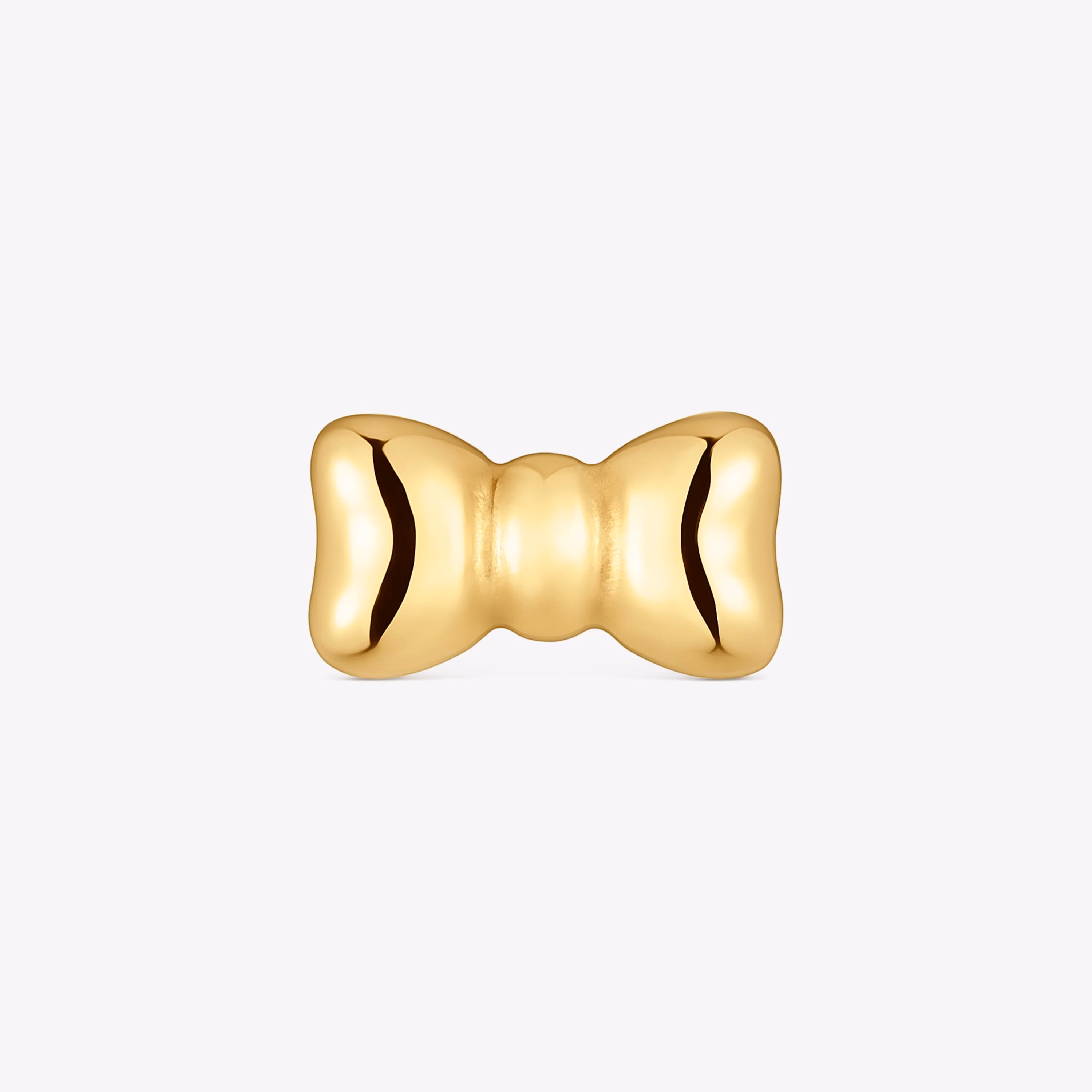Piercing de oreja lazo de acero dorado TOUS Ribbon
