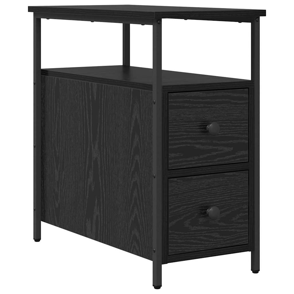 Szafka Nocna Czarna Komoda Stolik Półka Nocna Do Sypialni 30 x 60 x 60 cm