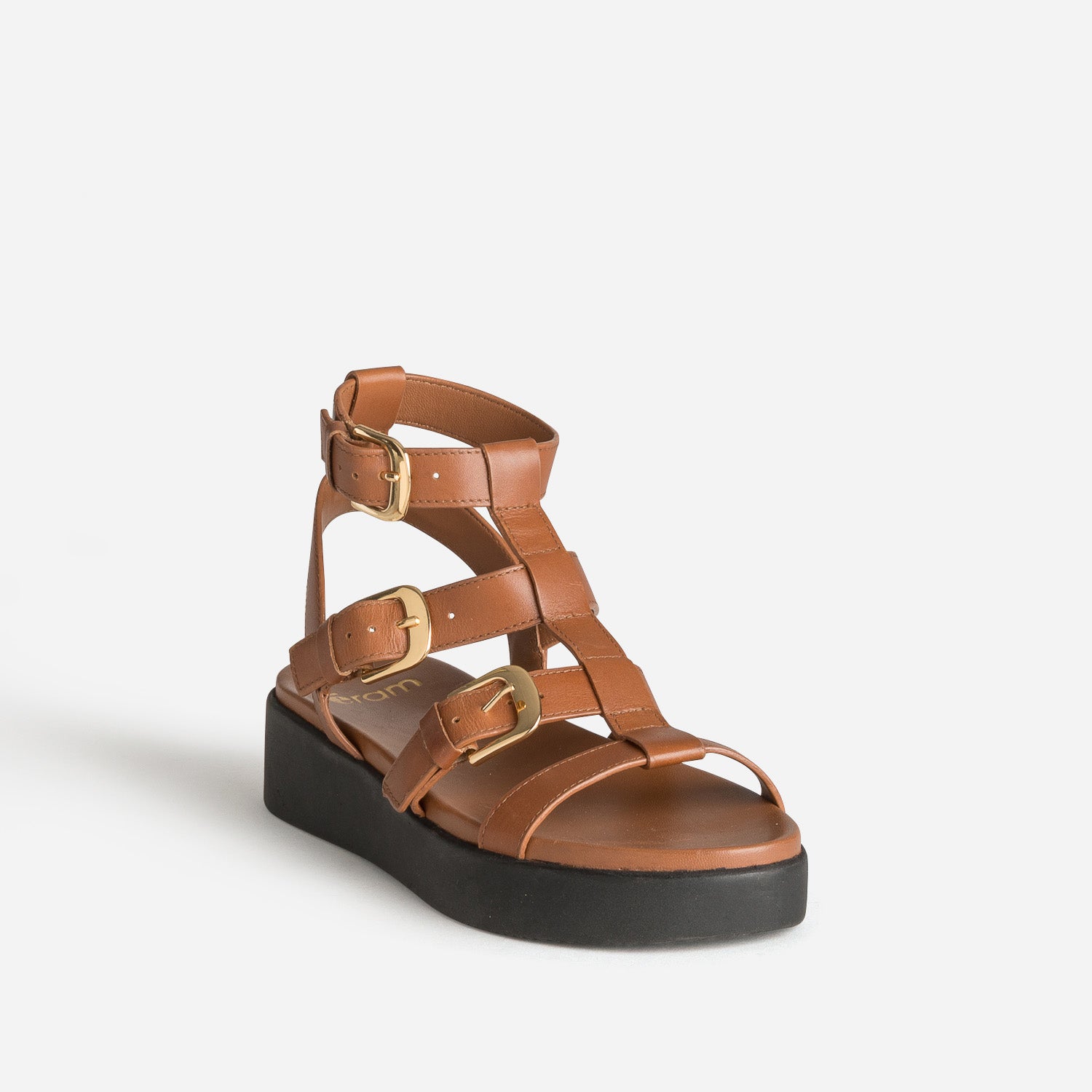 Sandale spartiate cognac cuir