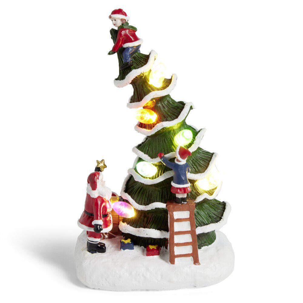 Décoration lumineuse sapin 6LED à piles H17cm