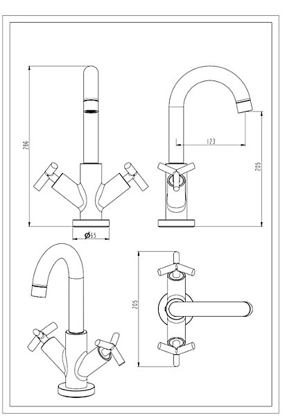 Mitigeur de lavabo noir Essebagno Essekross