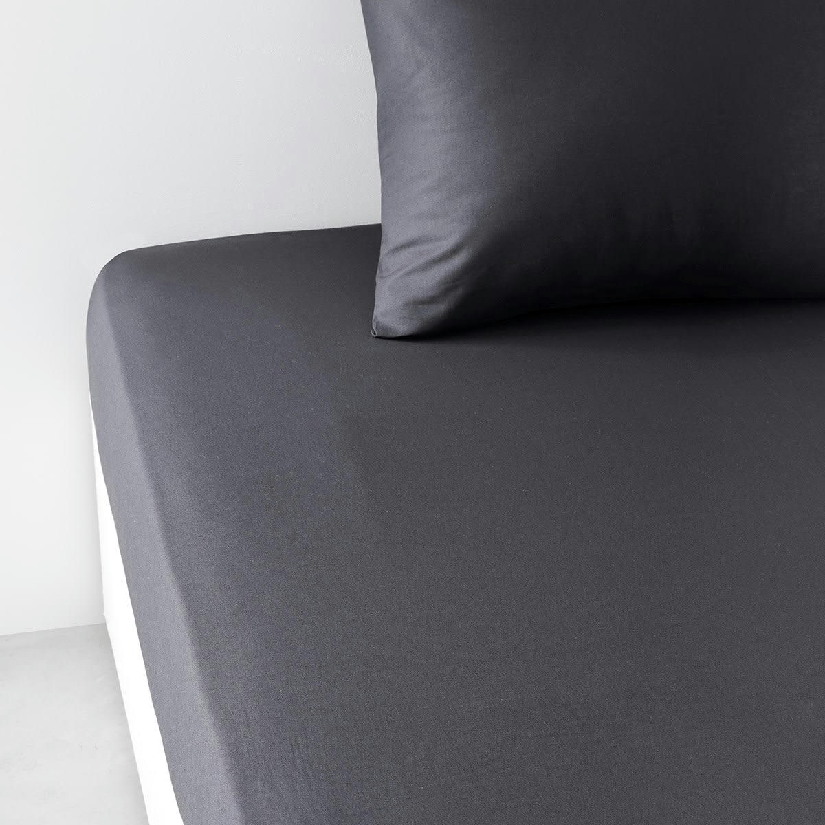 ORGANIC - Drap housse  en Coton Bio Noir 160x200 cm