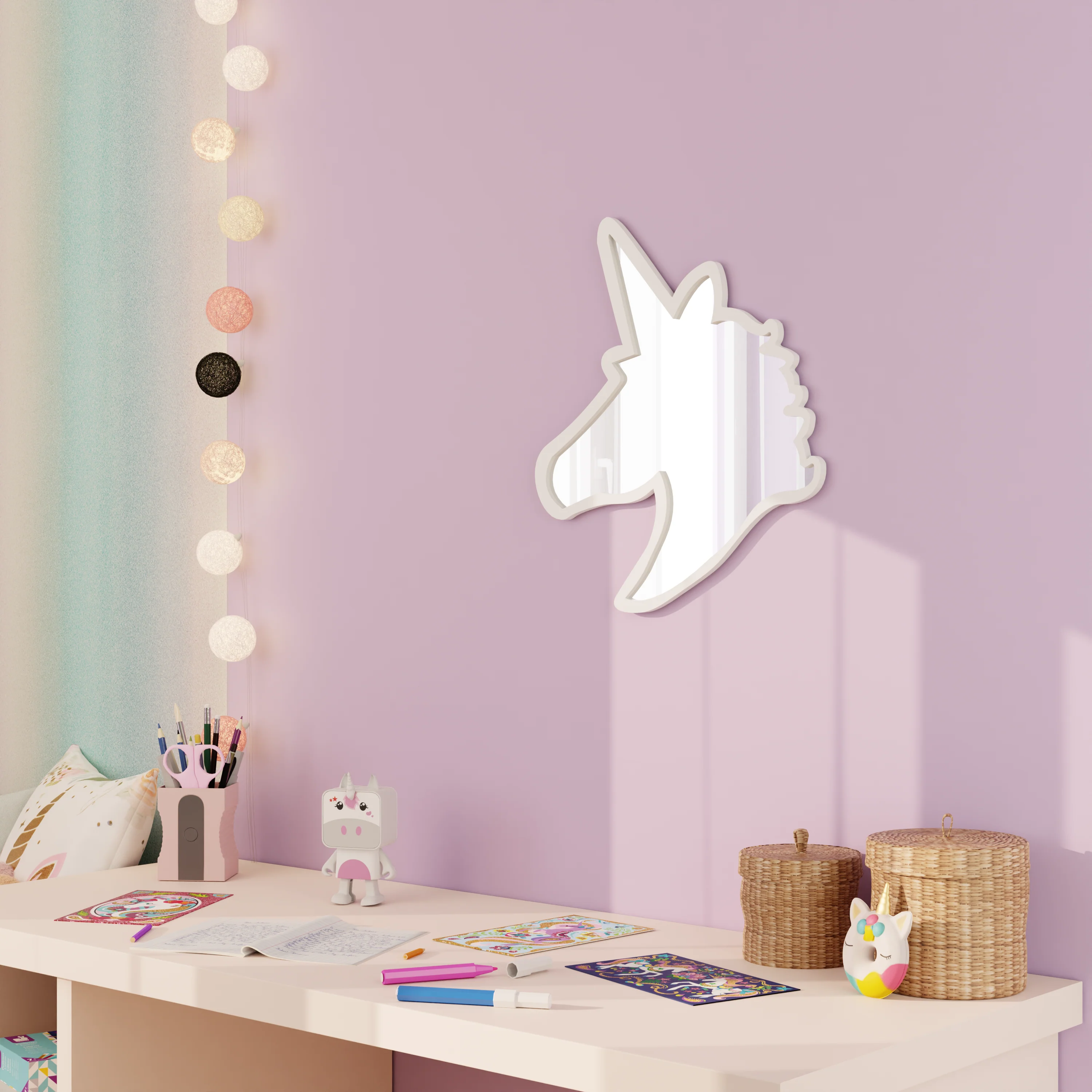 Miroir en rotin SOLIS