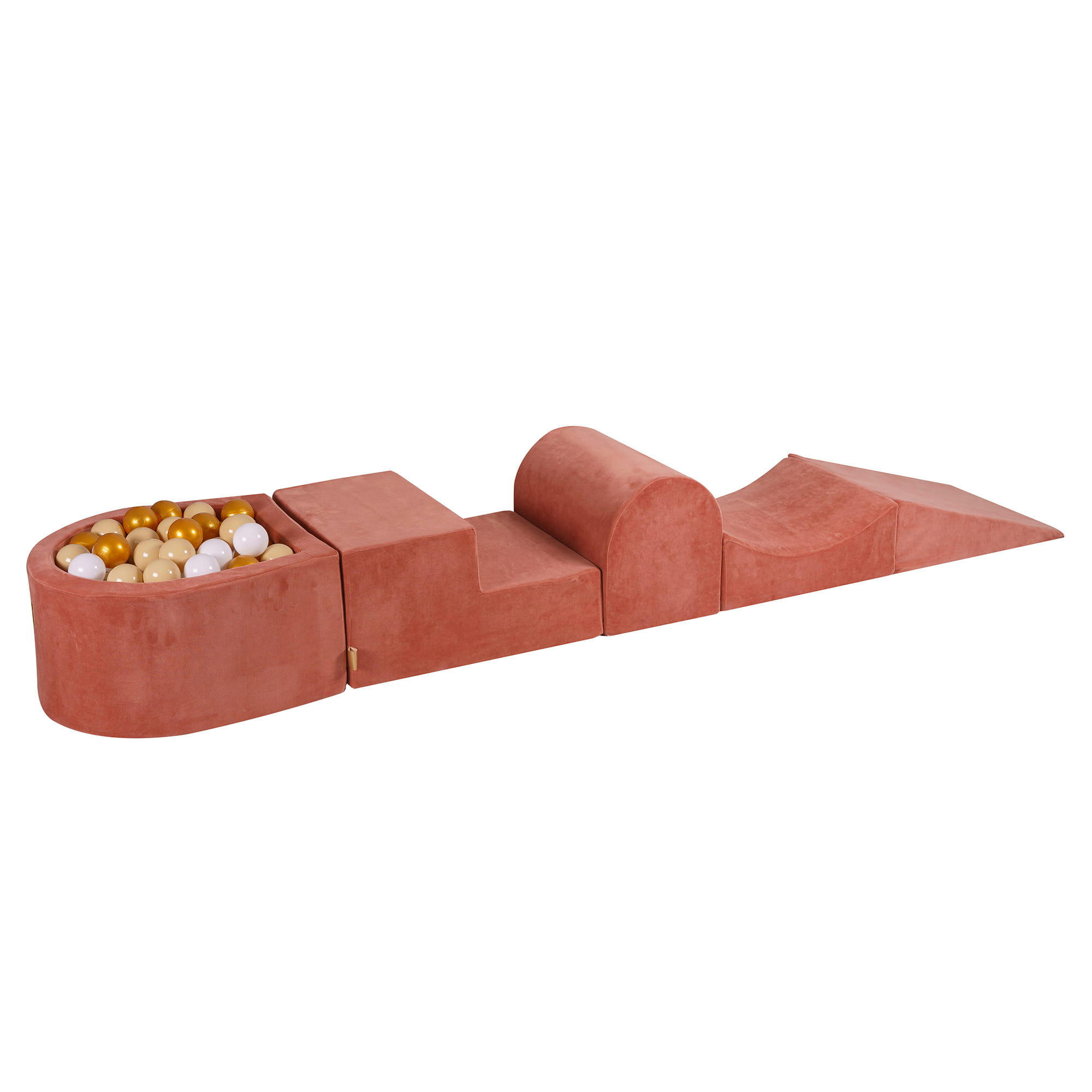 - Aire de jeu mousse avec piscine à balles Doré/Blanc/Beige W45cm