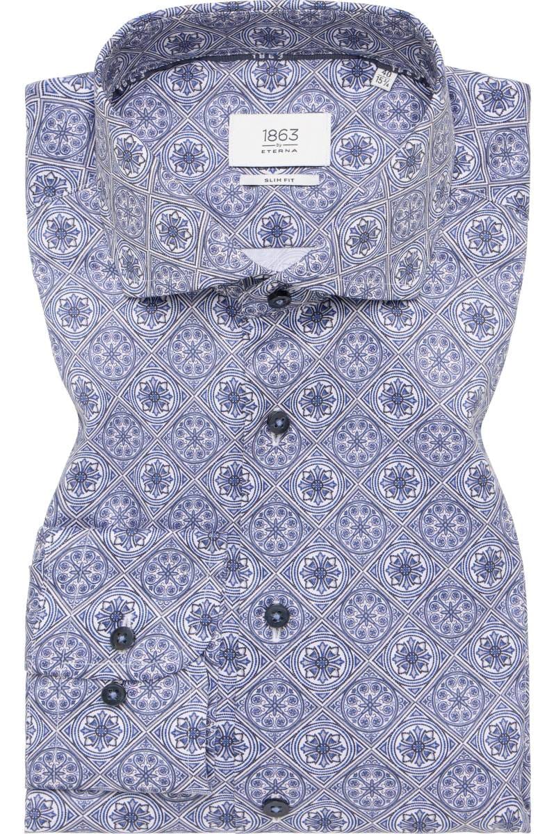 ETERNA 1863 Slim Fit Hemd dunkelblau, Bedruckt