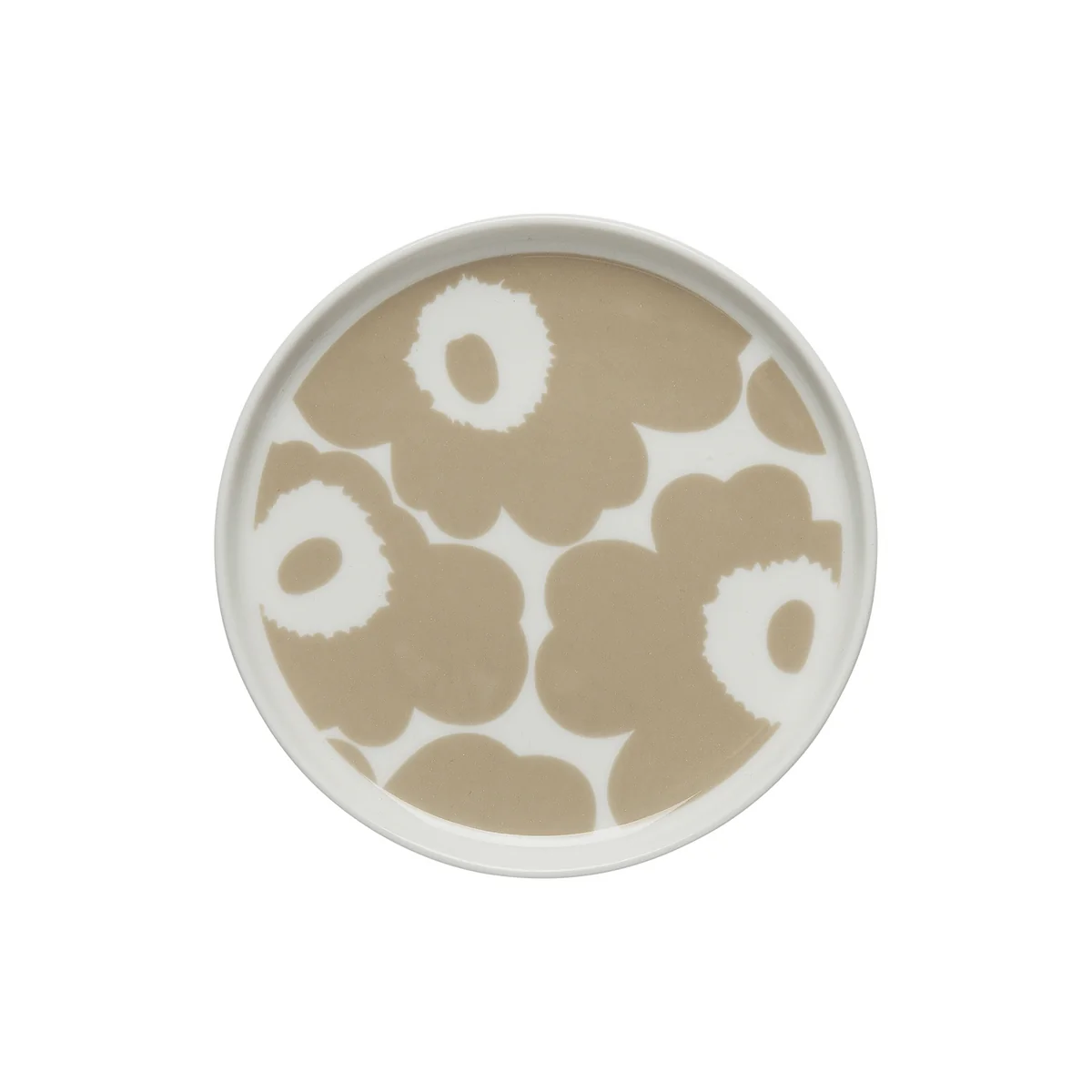 Marimekko - Oiva Unikko Teller, Ø 13,5 cm, beige / weiß