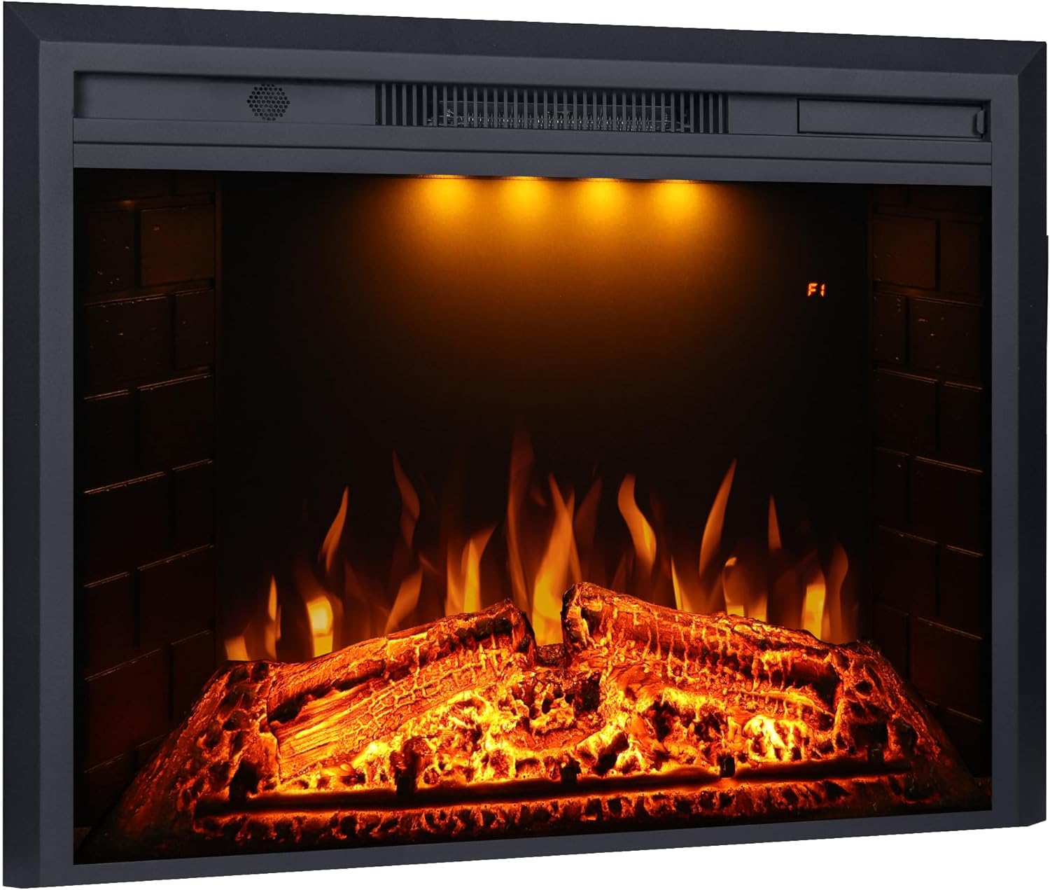 Valuxhome Recessed Electric Fireplace, 30 Inches Electric Fireplace Insert, Fireplace Heater with Overheating Protection, Fire Crackling Sound, Remote Control, 750/1500W, Black