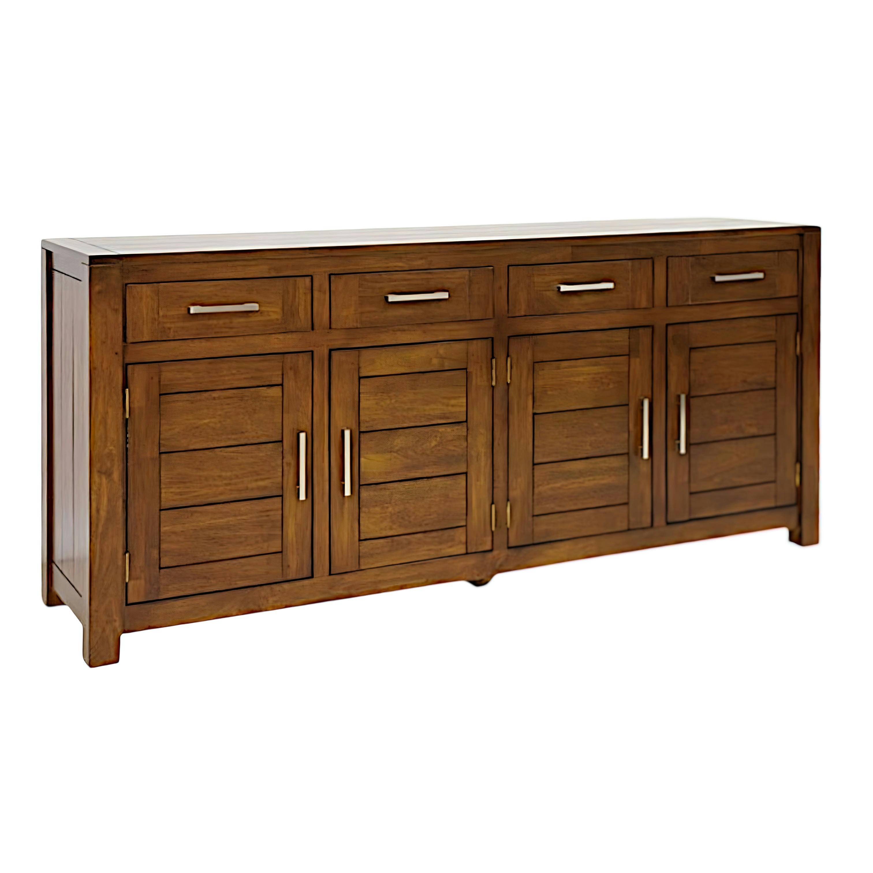 Buffet 4 portes hévéa massif moderne 200cm ATTAN