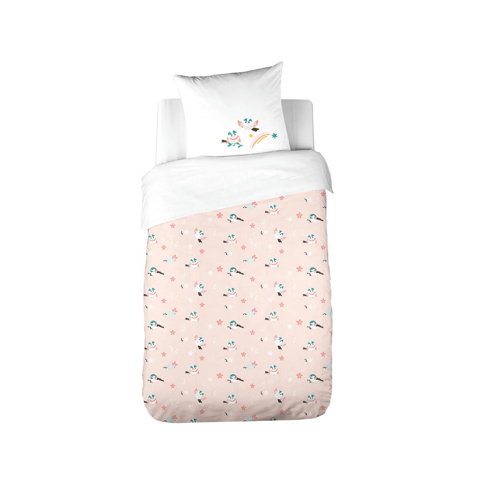 DIANA - Parure de lit réversible princesse et oiseaux