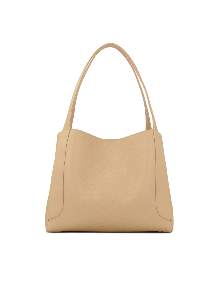 Beige shoulder bag with a loose fit