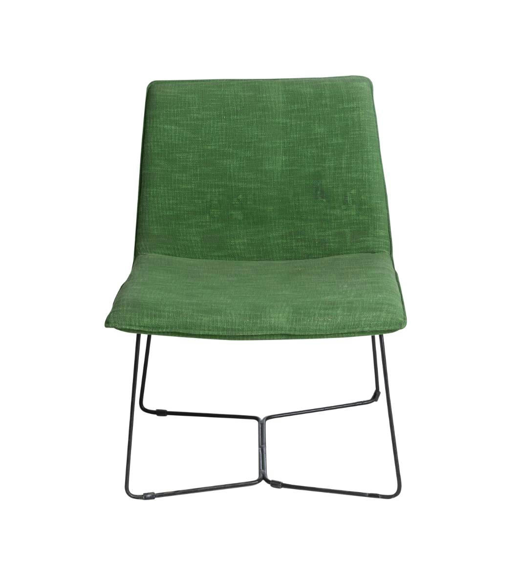 DAHLIA - Fauteuil en tissu vert 62 cm