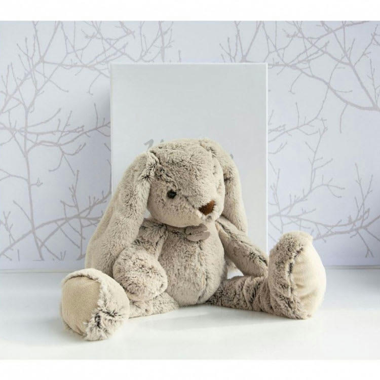 - Coffret peluche Lapin Copains câlins beige (40 cm)