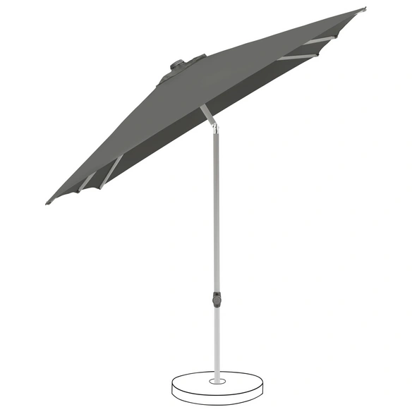 Sonnenschirm, LxH: 250x247 cm, grau