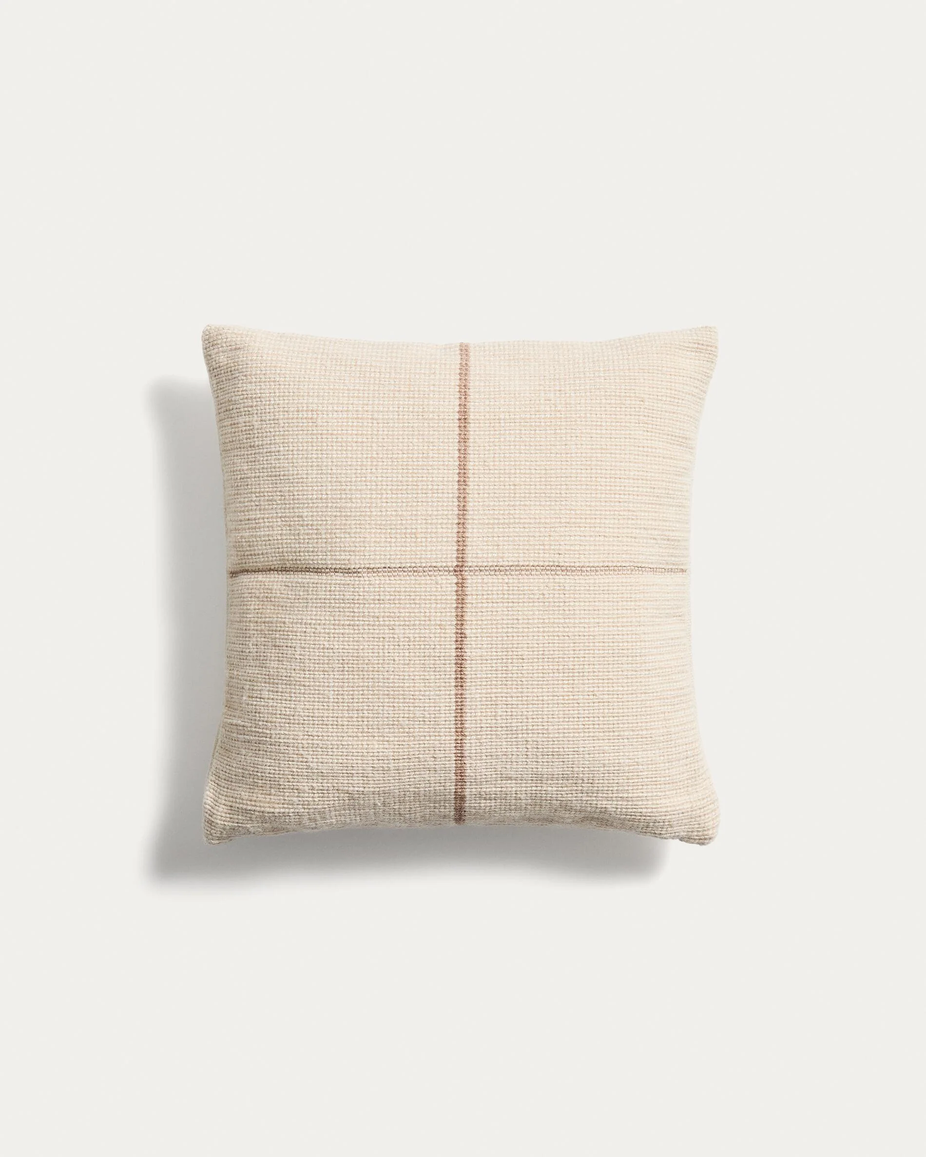 Atima beige 100% PET jacquard cushion cover 45 x 45cm