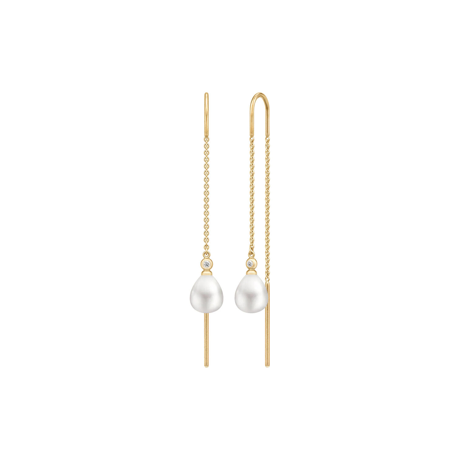 Tasha Chain øreringe, gold/white pearl