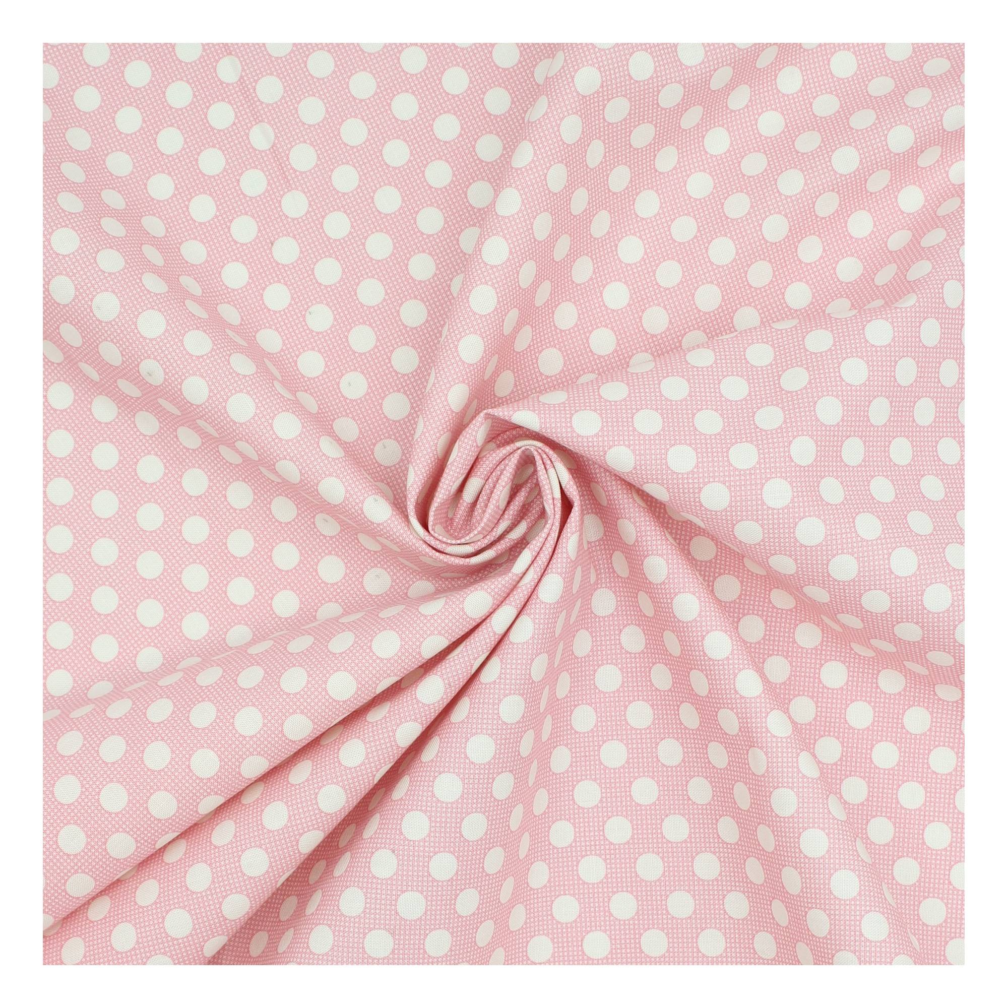 Pink Medium Dot Cotton Fabric?by the Metre