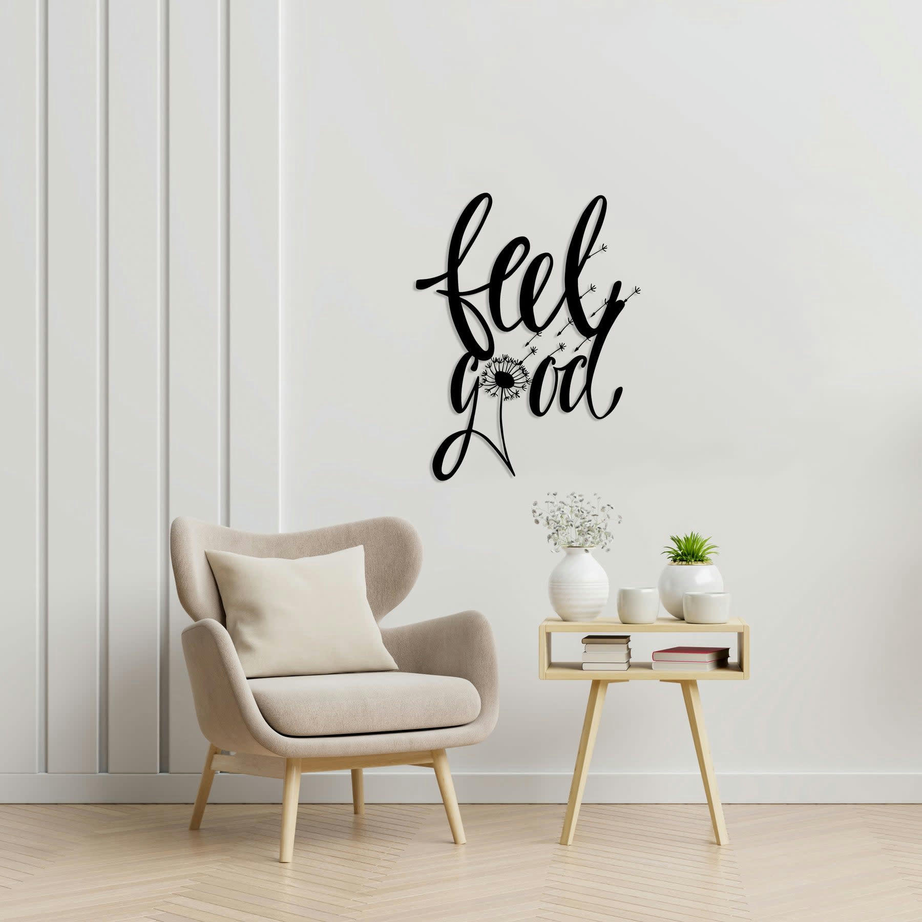 - Déco murale feel good en métal noir 51x58 cm