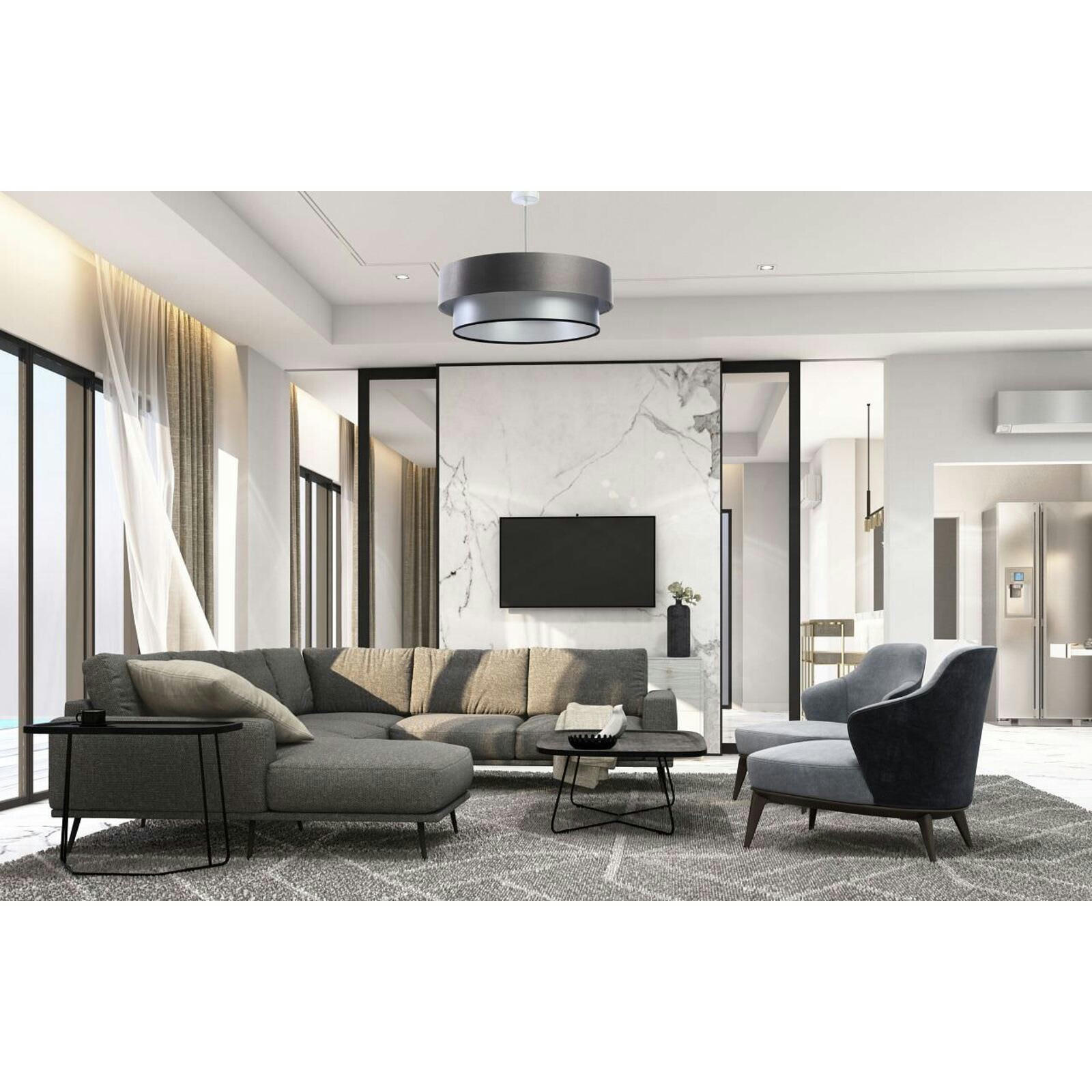 DUO ÉLÉGANT - Suspension Tissu Gris