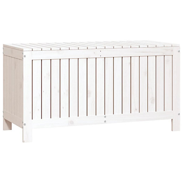 Coffre boîte meuble de jardin rangement bois blanc Helloshop26