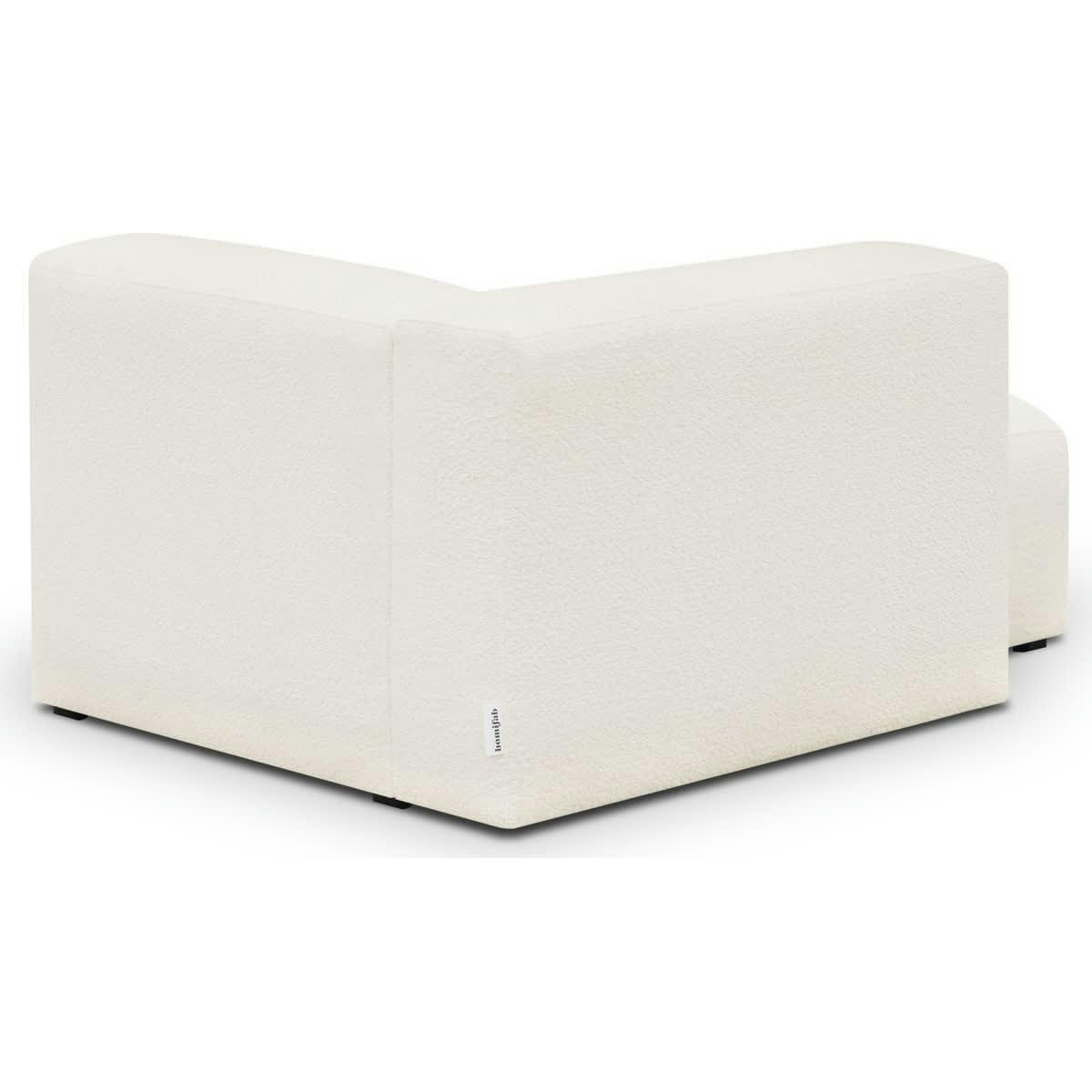 MODULO - Méridienne d'angle à gauche modulable en tissu bouclette écru