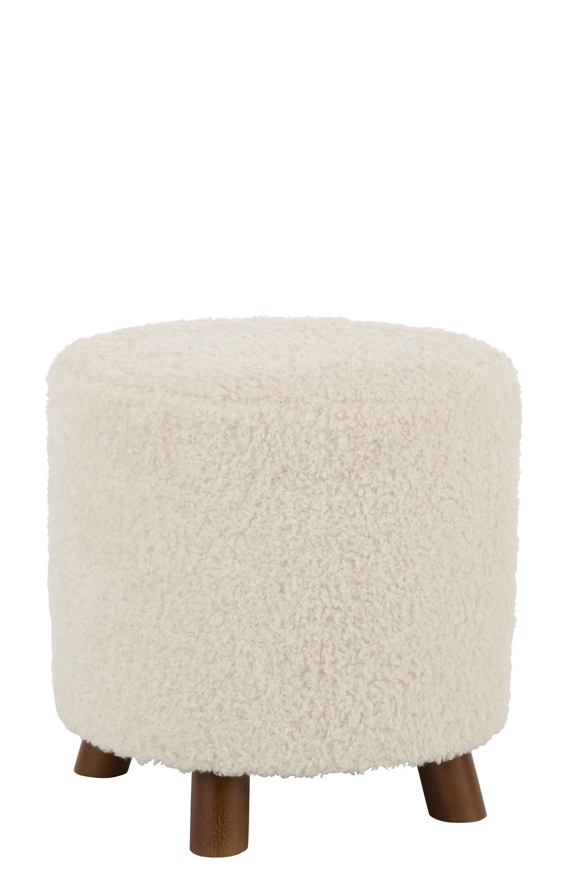 J-Line poef schaap poot - polyester - wit