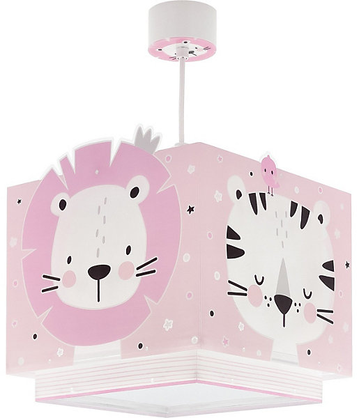 Lustre et lampe suspension enfant Baby Jungle animaux de la jungle rose