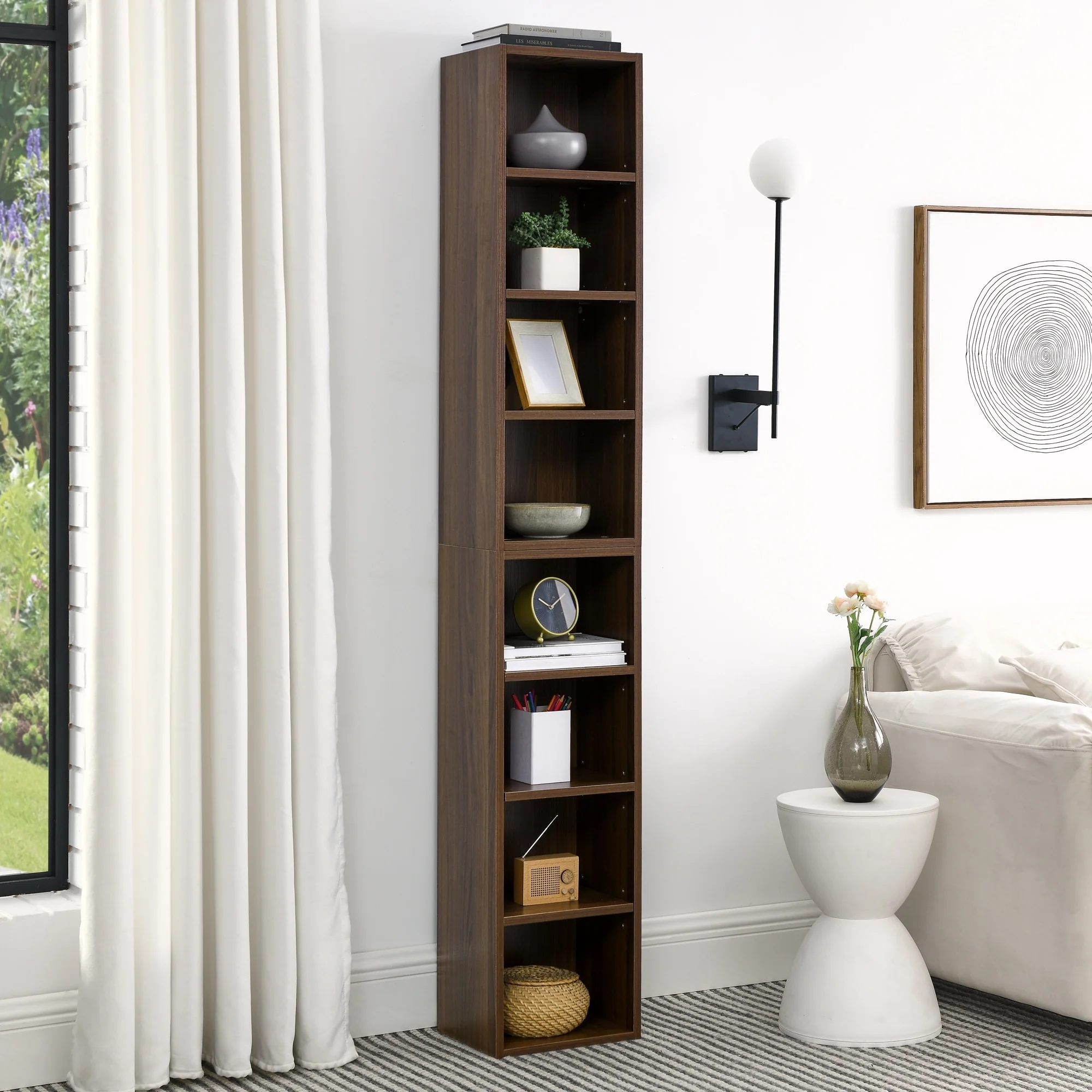 8-Tier Storage Cabinet with Adjustable Shelves