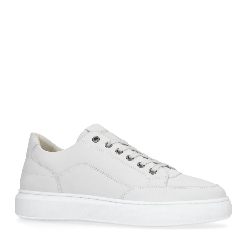 Manfield Witte nubuck sneakers
