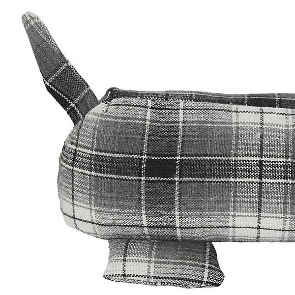 Boudin de porte en polyester motif quadrillés collection DOG RETRO gris