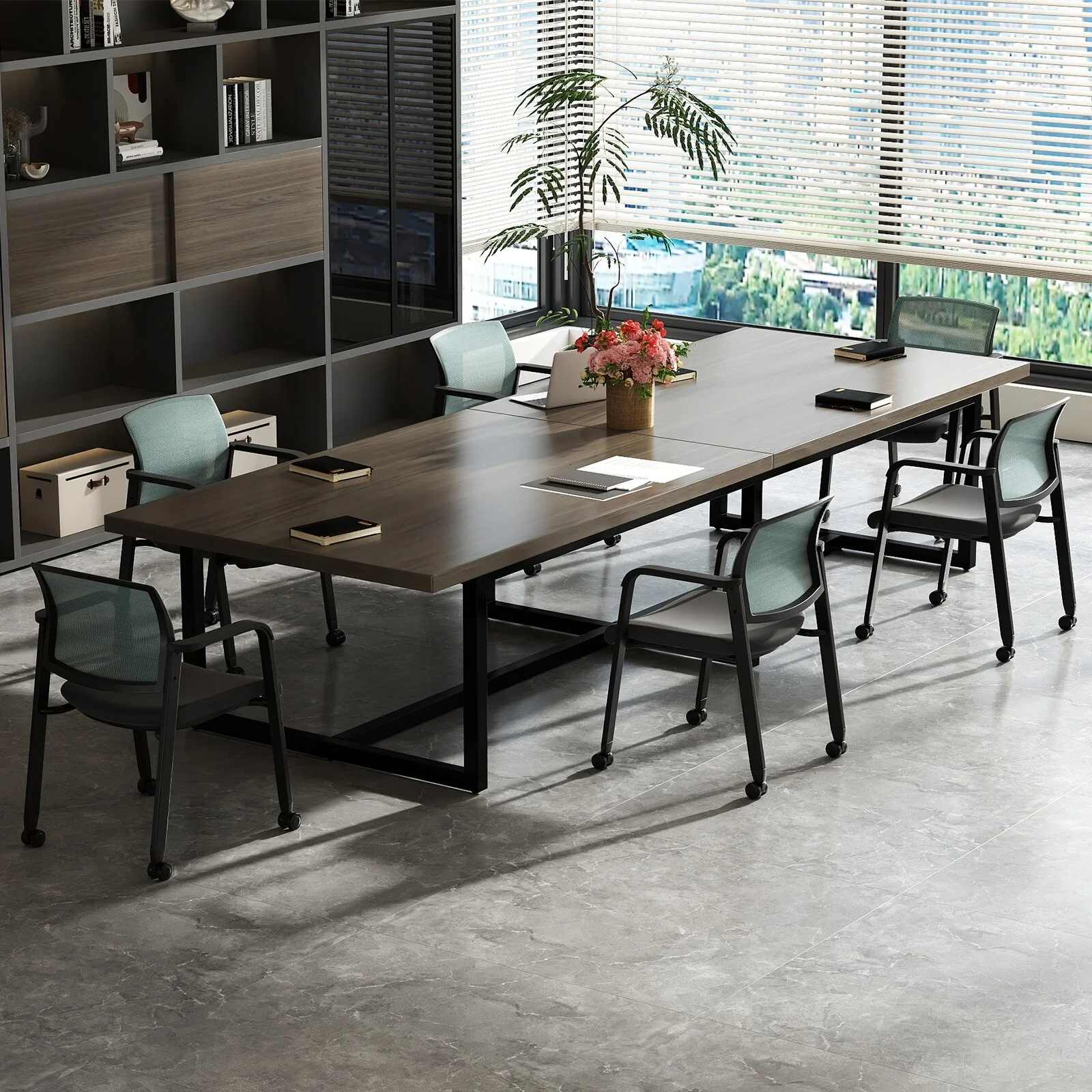 Gymax 6 PCSC Conference Chairs Stackable Office Guest Mesh Chair