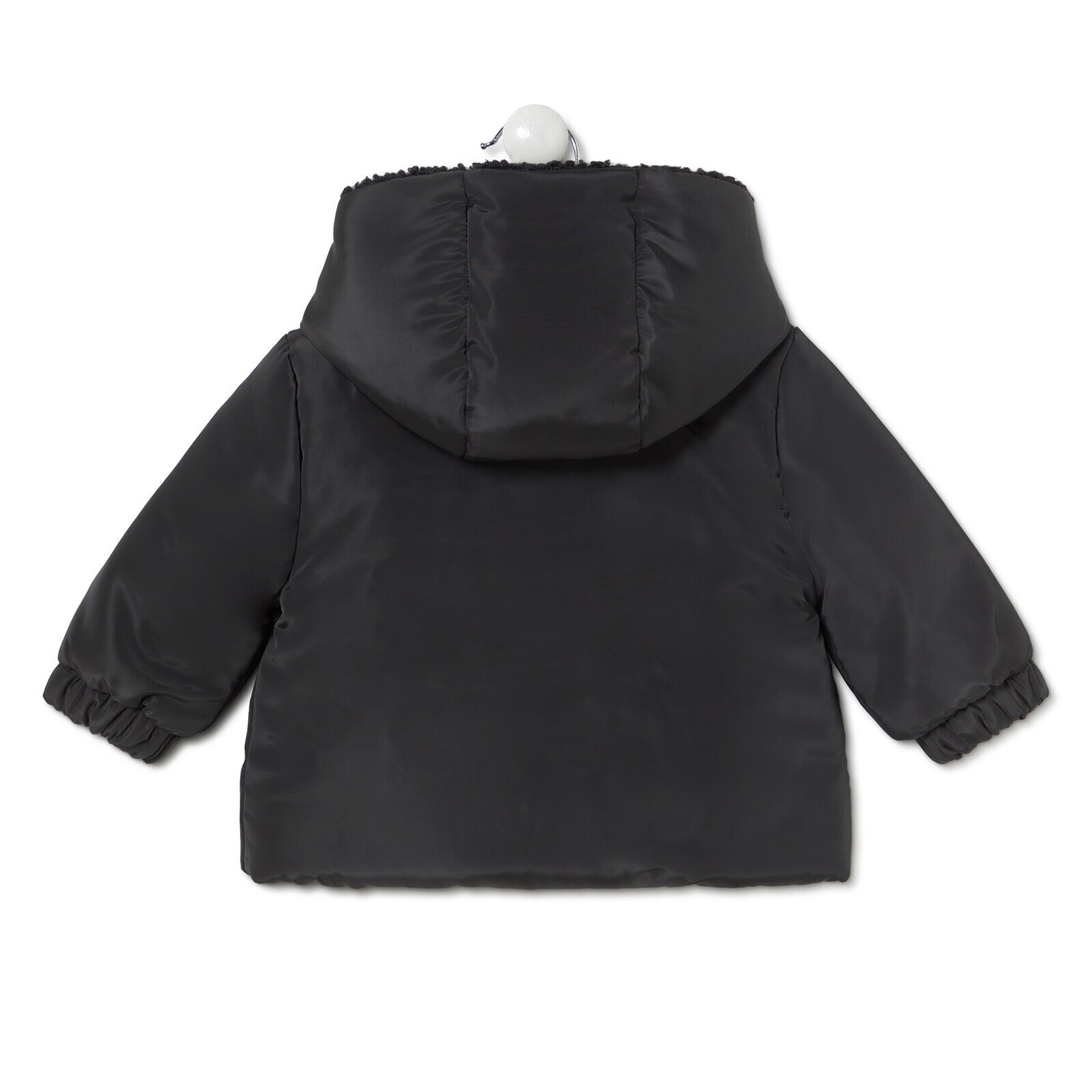 Abrigo con capucha Party negro