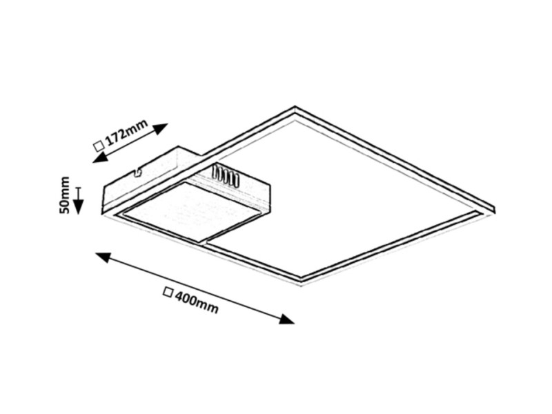 Plafon Siriuskwadratowy srebrny LED 1x30W 40cm 1900lm IP20 Rabalux