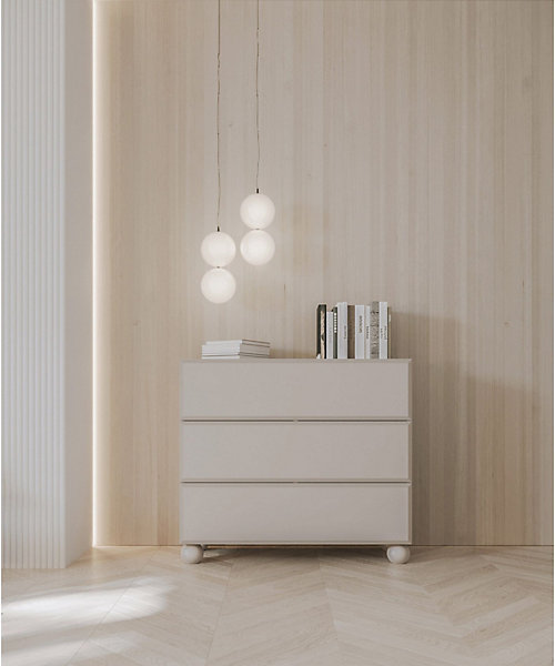 Commode beige avec 3 tiroirs 100 cm CHOCOLATED