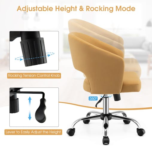 NNECW Modern Swivel Mid Back Home Office leisure Chair with Adjustable Height