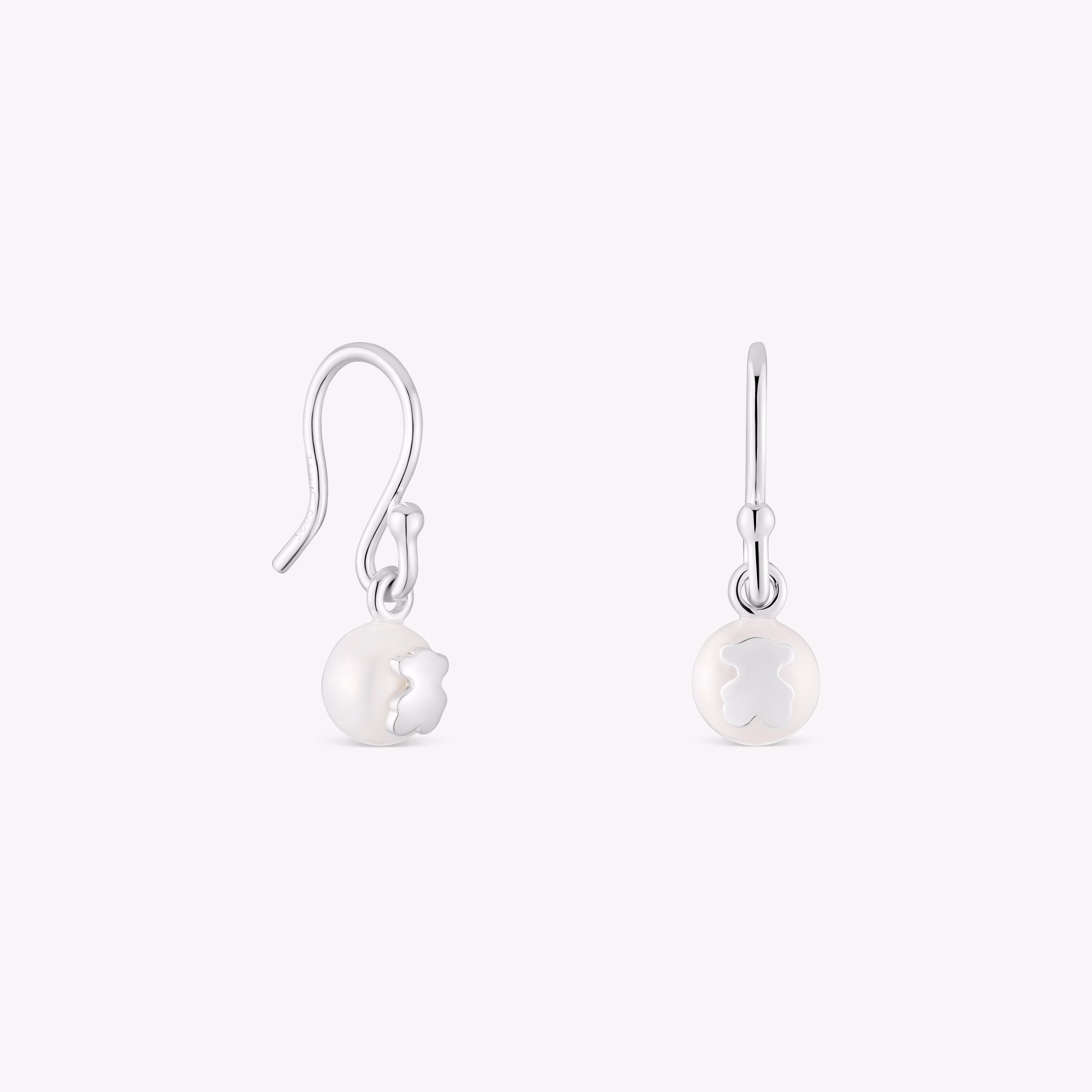 Pendientes cortos de plata y perlas cultivadas Icon Pearl