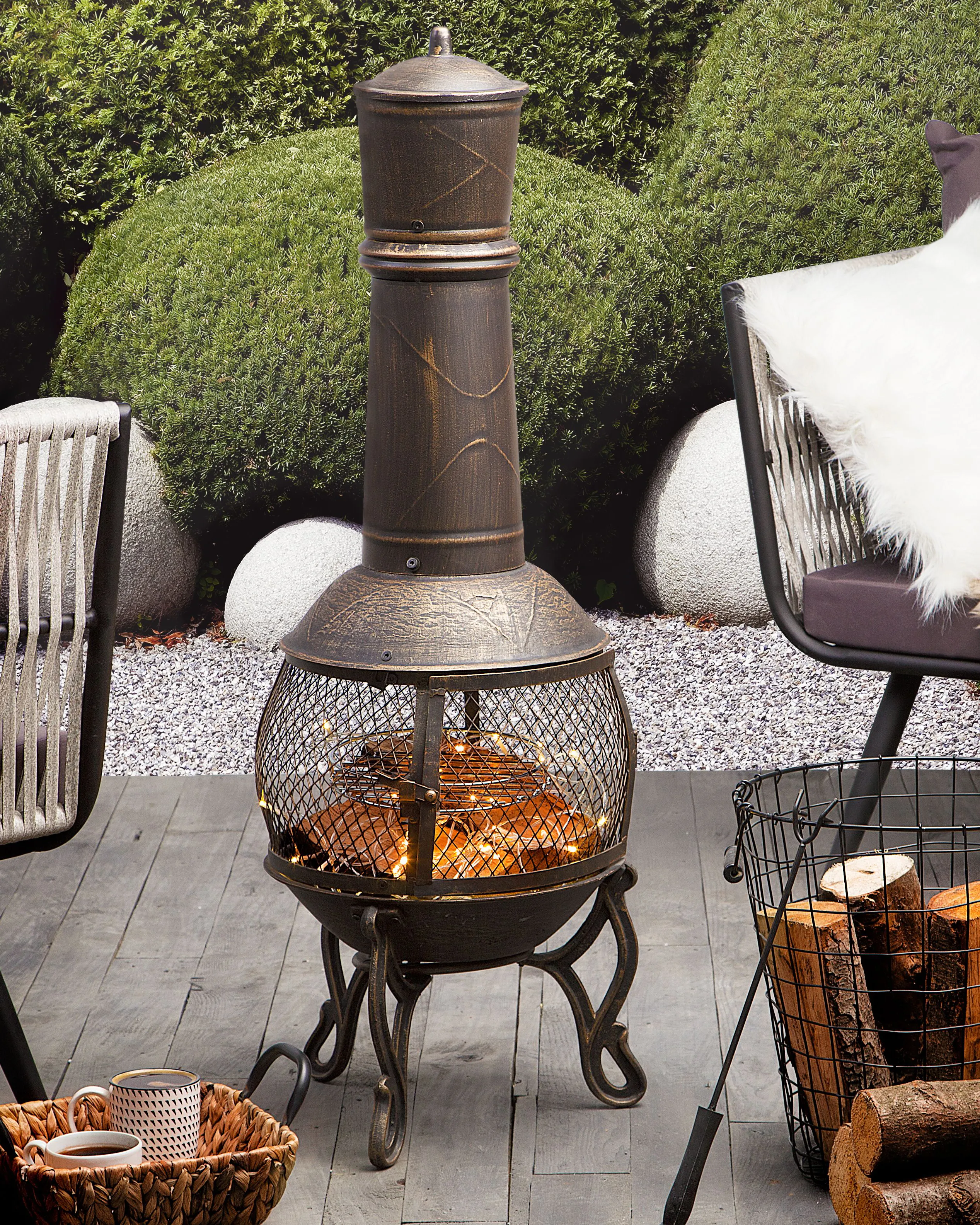 Grill Fire Pit TACORA Metal Black
