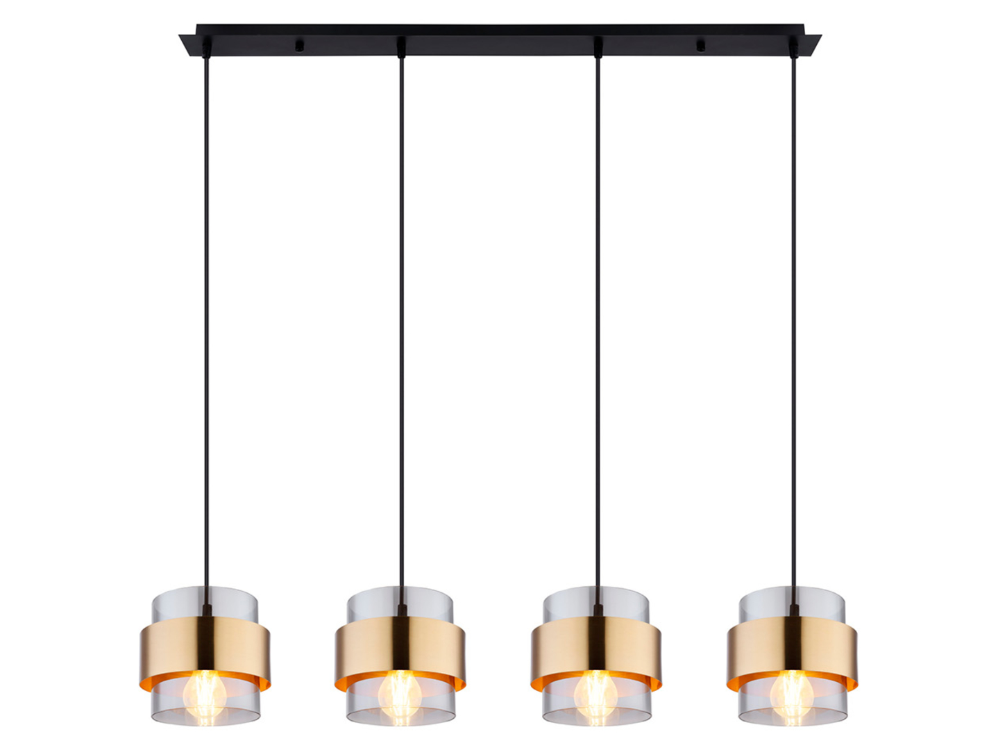 Lampa wisząca Milley 4-punktowa szklana transparentna