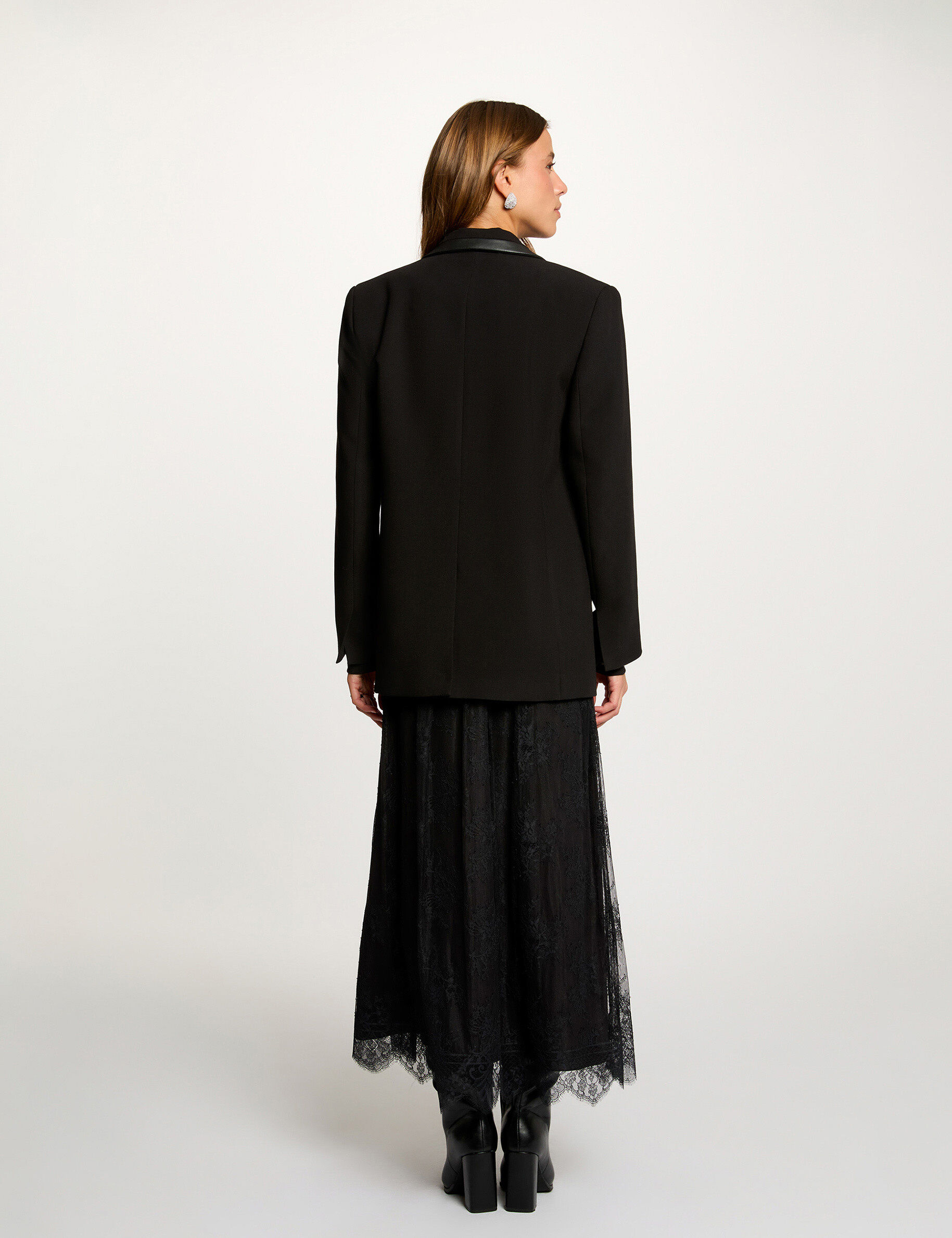 Tailored Collar Blazer Black Women